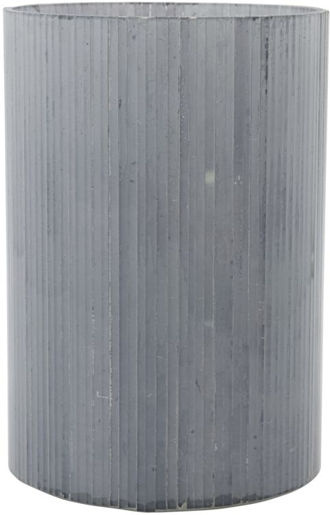Fyrfadsstage House Doctor Mirr frostgrå mosaik Ø13 x H19 cm glas & cement
