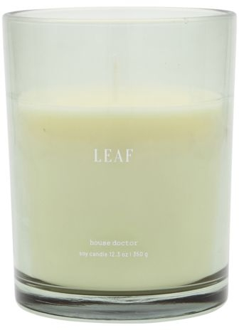 Duftlys House Doctor Leaf 52 timers mørkegrønt glas, sojavoks/paraffin, 12,5x9,3 cm