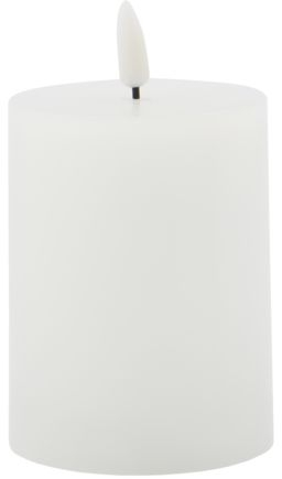LED bloklys House Doctor LED hvid Ø7,5 x H10 cm AA-batteridrevet realistisk glød 5t auto-sluk