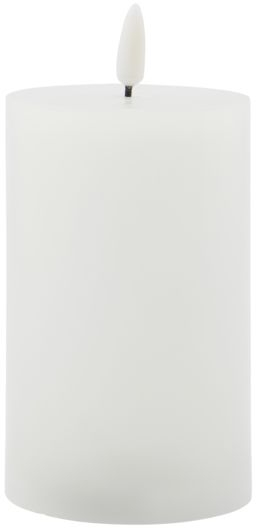 LED-bloklys House Doctor LED-serie Ø7,5x12,5 cm hvid med timer