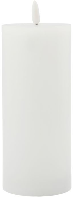 LED-bloklys House Doctor LED-serie Ø7,5Ã17,5 cm hvid voks dekorationslys med automatisk 5-timers slukning
