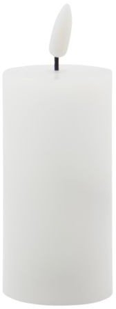 LED bloklys House Doctor LED hvid Ø5 x 10 cm med 5 timers automatisk slukfunktion, realistisk vokslys uden brandfare
