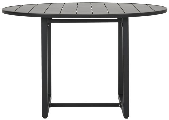 Udendørs spisebord House Doctor Helo sort pulverlakeret jern Ø120 x H74