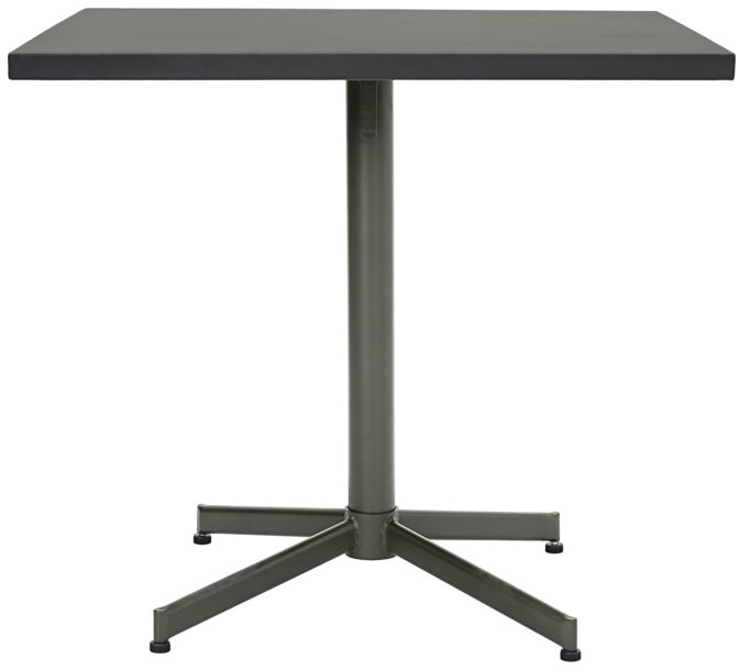 Udendørs café- og bistrobord House Doctor Helo 80x80 cm grøn mat jern foldbart