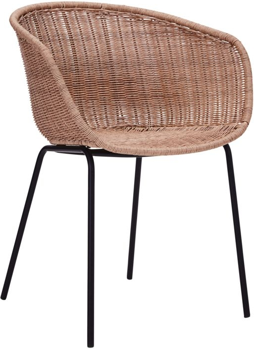 Lænestol loungestol House Doctor Hapur i naturfarvet PE-flet og jern H78 x B49 x D58 cm
