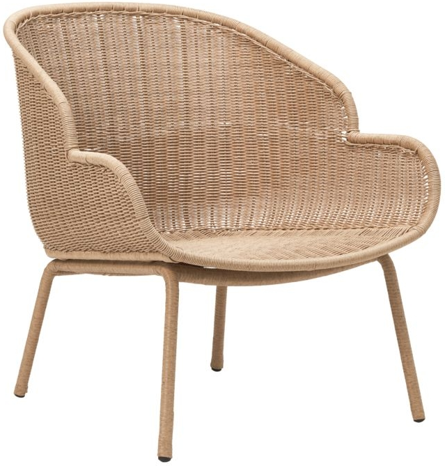 Udendørs loungestol House Doctor Hapur natur  -  PE-flet og jern, 84x80x87,5 cm