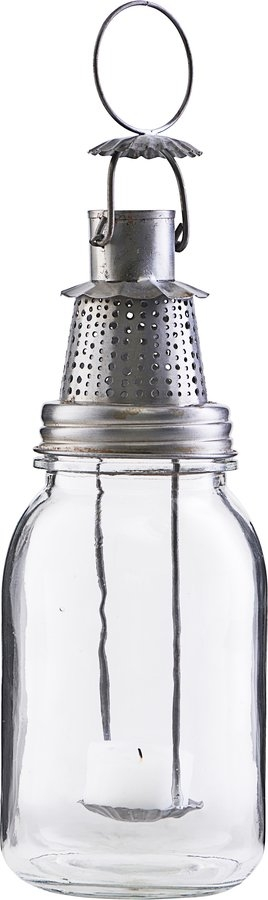 Lanterne House Doctor Fhia zink Ø9 x H25 cm i jern & glas rustik dekorationslanterne til indendørs & udendørs brug