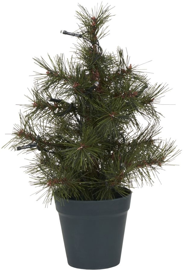 Kunstigt bordjuletræ House Doctor Pinus mørkegrøn Ø30 cm med 10 LED-lys