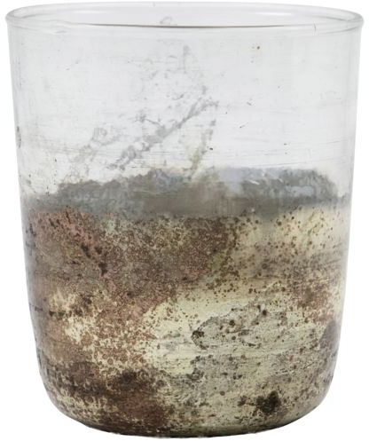 Fyrfadsstage House Doctor Gem håndlavet genbrugsglas klar/metallisk Ø8,5 x H10 cm