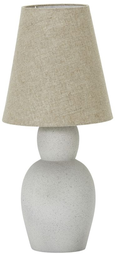 Bordlampe House Doctor Orga Ø27 x H67 cm grå cementfod og sand hørskærm