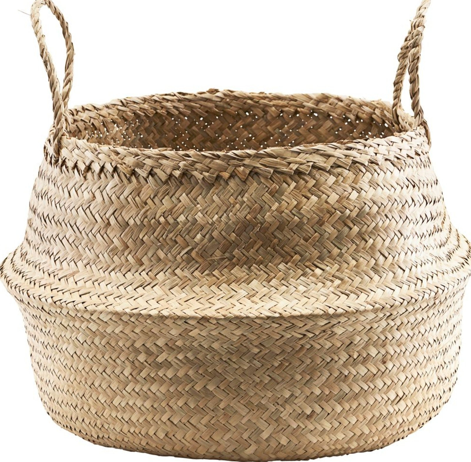 Opbevaringskurv House Doctor Tanger, plantekurv, håndvævet søgræs, natur, Ø40 x H30 cm