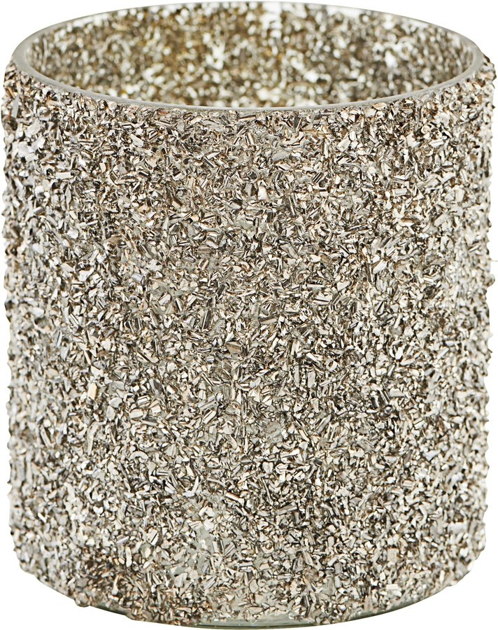 Lysestage House Doctor Gliz i glas, sølv, Ø6,5 x H8 cm