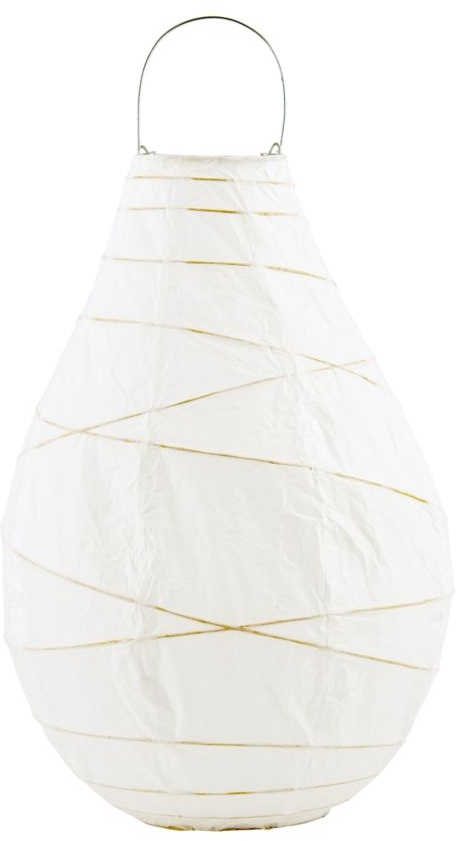 Lanterne House Doctor Drop Ø24ÃH35 cm  -  hvid papir, bambus & galvaniseret jern