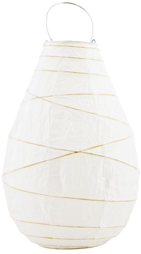 Papirlanterne House Doctor Drop Ø20ÃH30 cm hvid med bambus- og jernramme