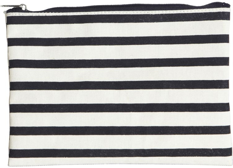Makeup- og toilettaske House Doctor Stripes hvid/sort 21x15 cm