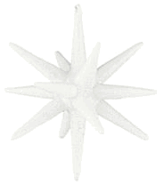 Julestjerne ornament House Doctor Spike glas hvid med subtil glimmer H7,5 cm