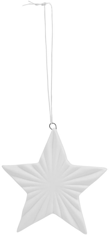 Juleornament House Doctor Star stjerne, keramik, hvid, H7,9 cm