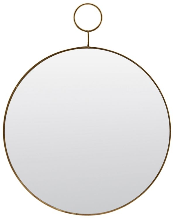 Vægspejl Loop House Doctor Ø32 cm messingramme elegant design til stue og soveværelse
