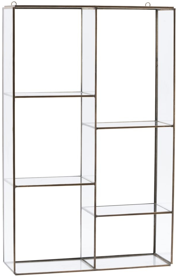 Vægskab House Doctor Keeper 6-rums vitrineskab i jern og glas 52x33x11 cm