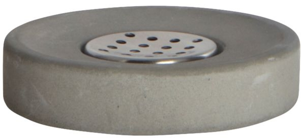 Sæbeskål House Doctor Cement grå i cement og rustfrit stål Ø11 x H2,5 cm