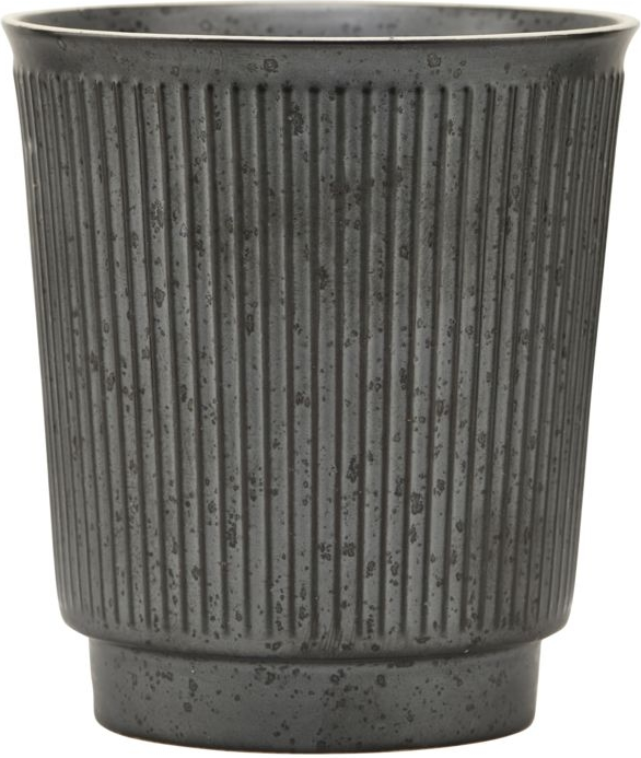 Krus House Doctor Berica sort stentøj med riflede overflader Ø8,7 x H9,7 cm