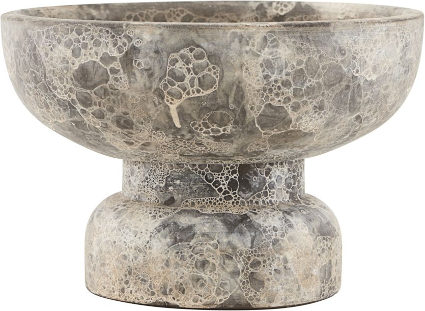 Fyrfadsstage/lysestage House Doctor Ancient keramik grå/brun Ø22ÃH15 cm