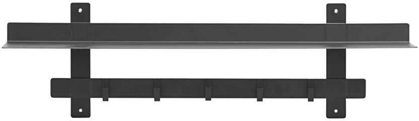 Knagerække med hylde knager & bøjler House Doctor Tag  -  stål jernfarve 80 cm