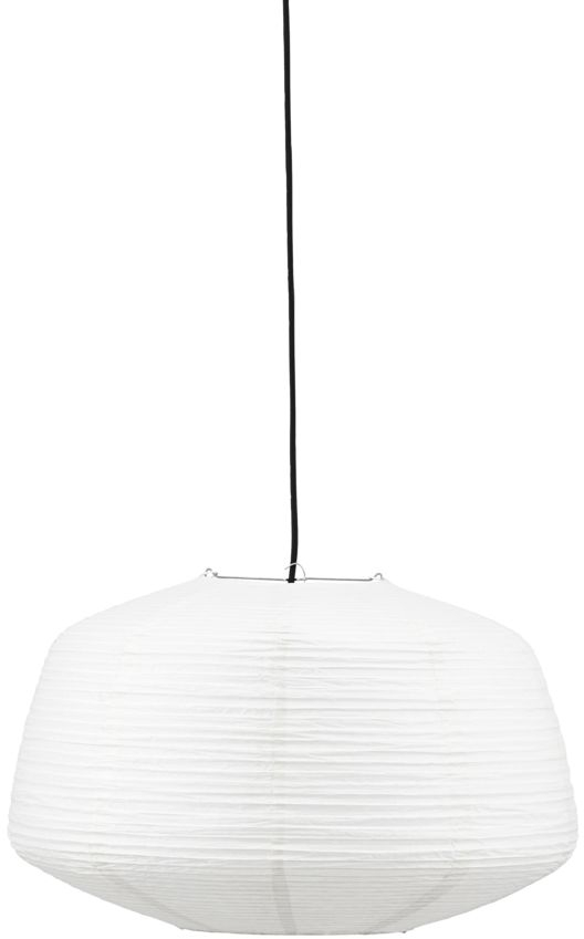 Lampskærm House Doctor Bidar Ø50 x H32 cm rispapir hvid