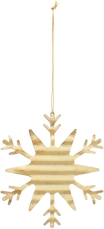Ornament House Doctor Tin Plate Ice Crystal guld metal Ø11,7 cm juleophæng