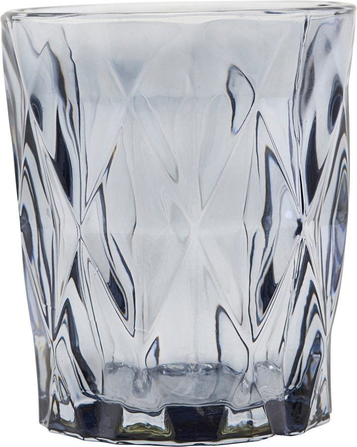 Lysestage House Doctor Facet grå glas Ø8,3 x H9,8 cm
