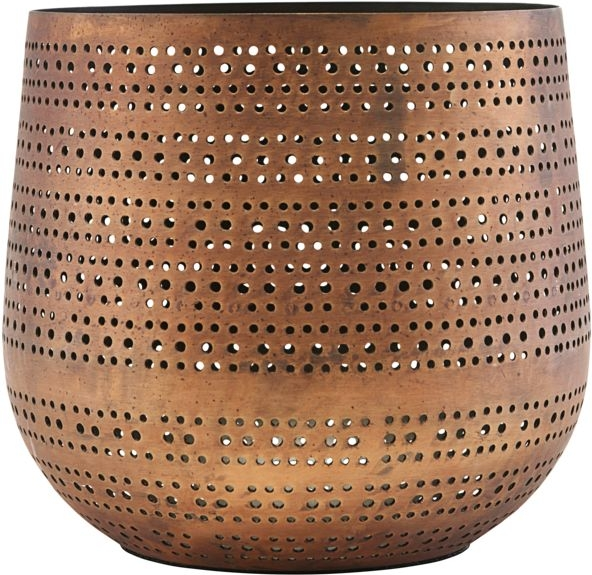Lysestage House Doctor Perfo stål kobber Ø18 cm H16,5 cm