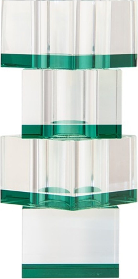 Vase House of Sander Flora H20 cm grøn/klar krystalglas
