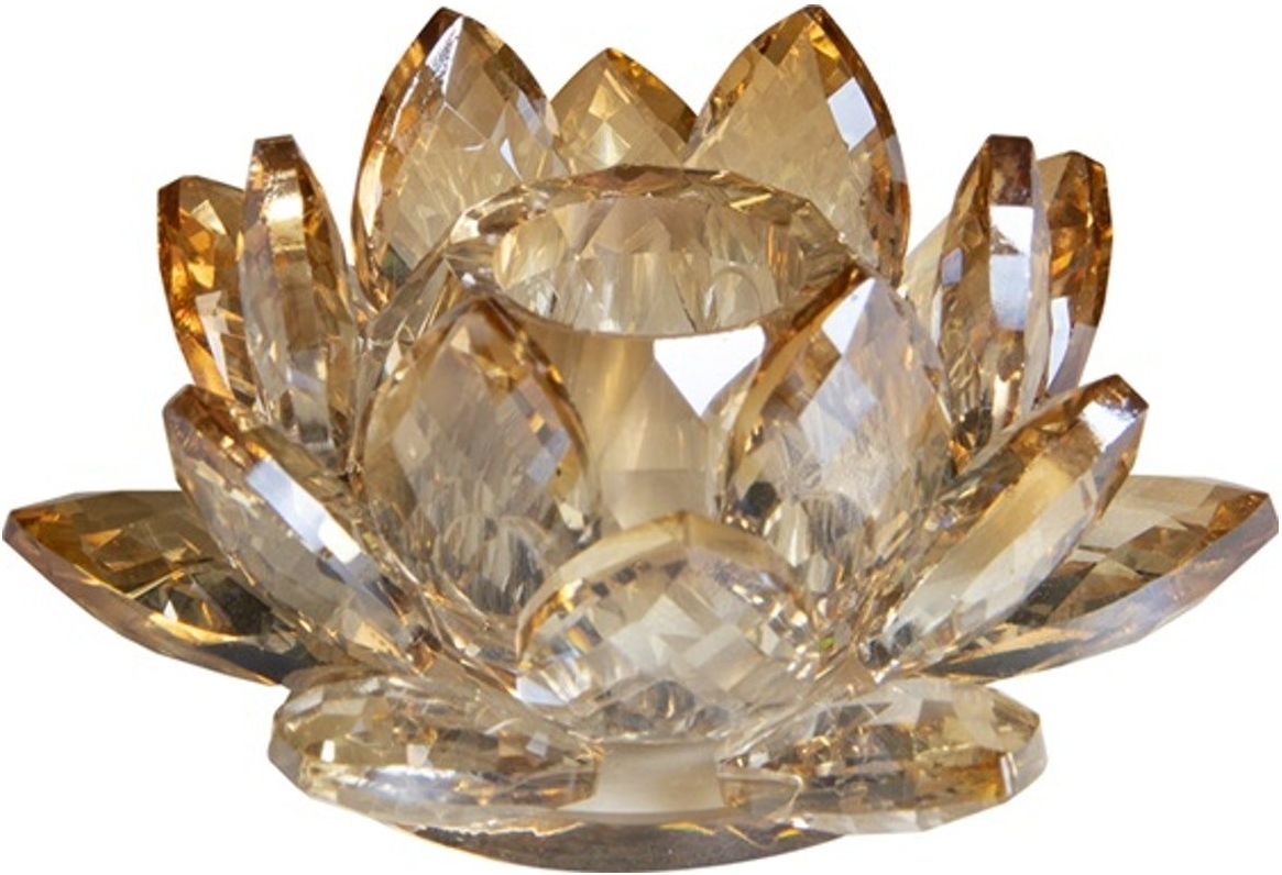 Lysestage House of Sander Victoria, champagne krystalglas, 10 x 10 x 4,5 cm