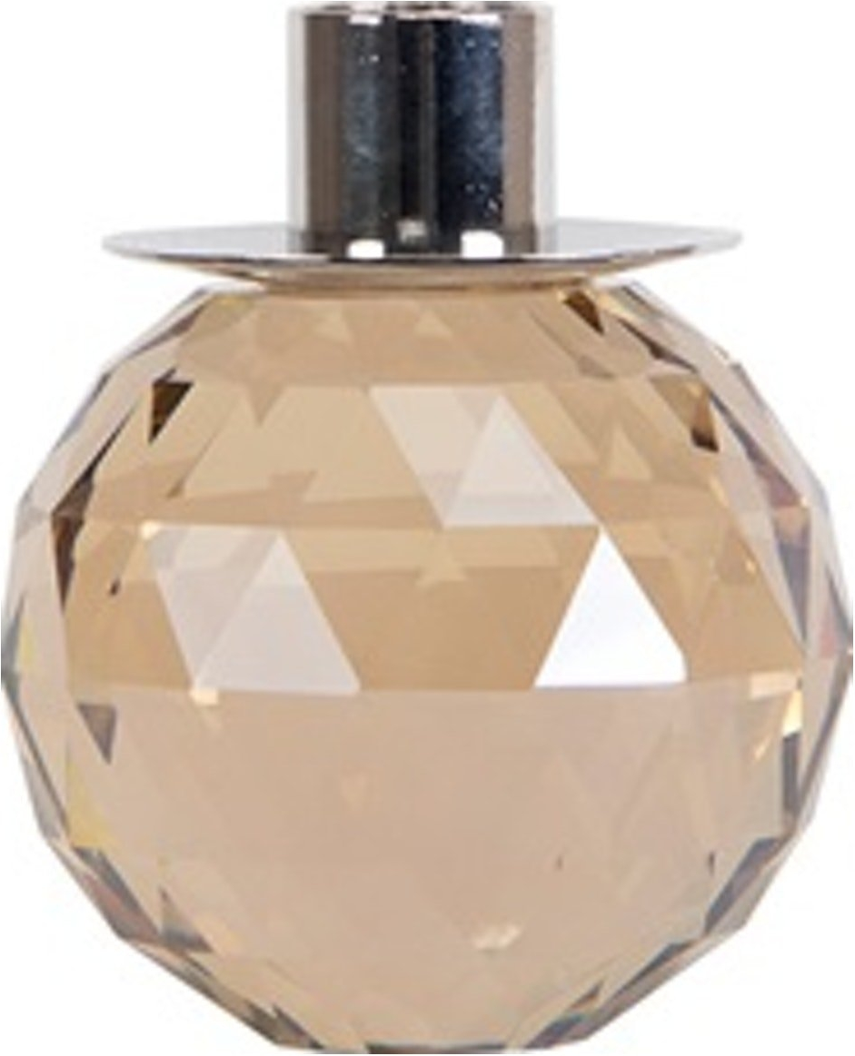 Lysestage House of Sander Betulia i champagnefarvet glas med sølvfinish H10ÃØ8 cm