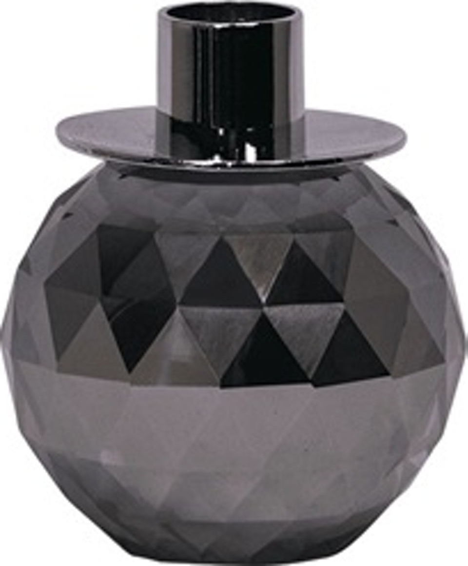 Lysestage House of Sander Betulia glas smoke H10 x B8 cm