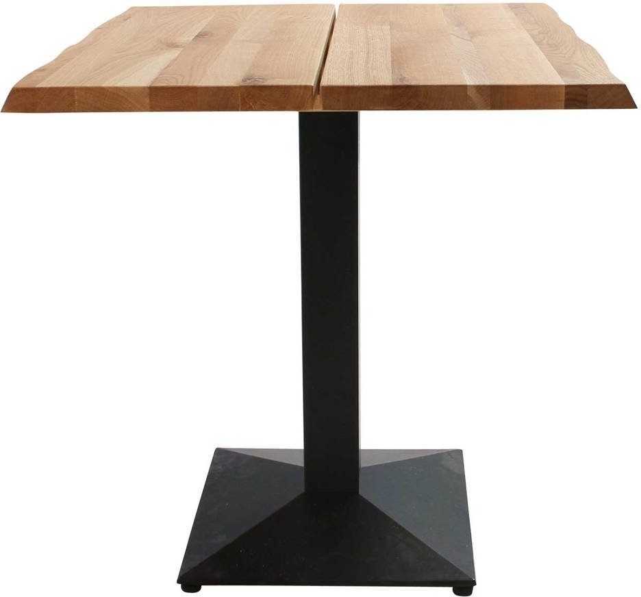 Barbord/cafébord House of Sander Curve komplet sæt Curve plade  Austin Cafe stel egetræ/sort jern 72x72x75 cm