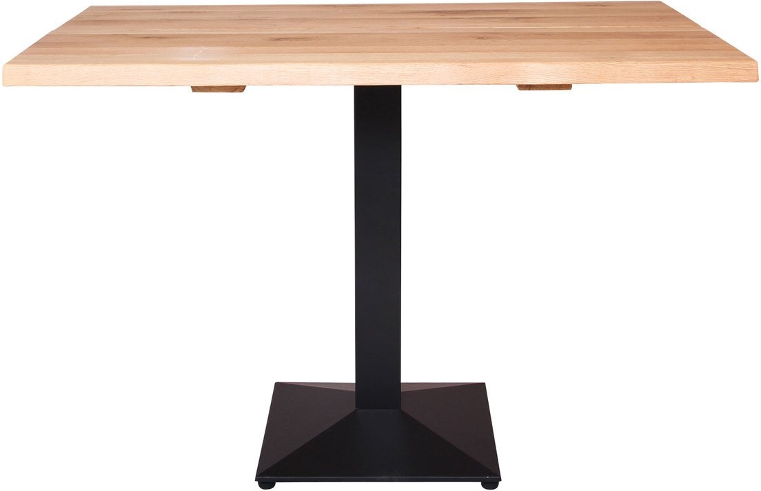 Barbord House of Sander Curve, cafébord med natur egetræ bordplade og sort Austin Cafe stel, 110x72x75 cm