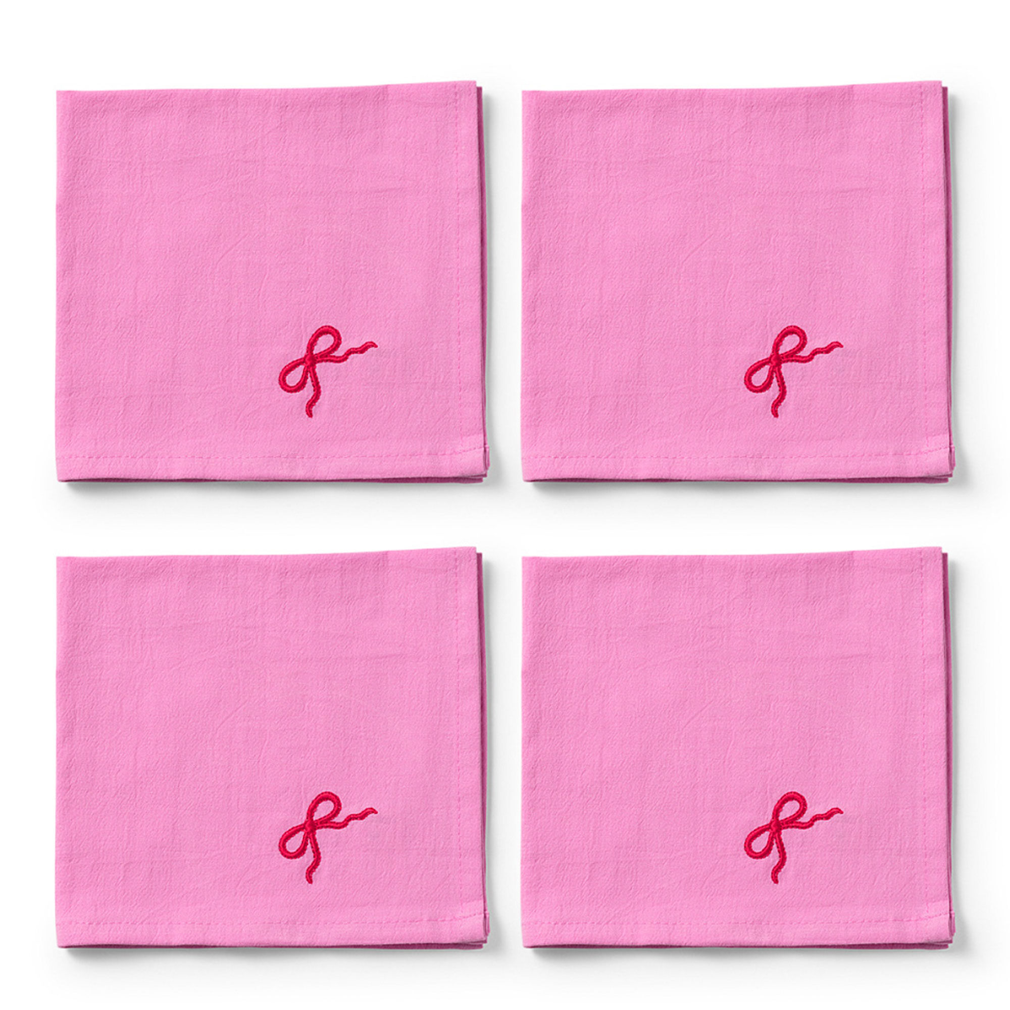 Midnatt Midnats Pink Bow Serviet 40x40 cm, lyserød, 4 stk.