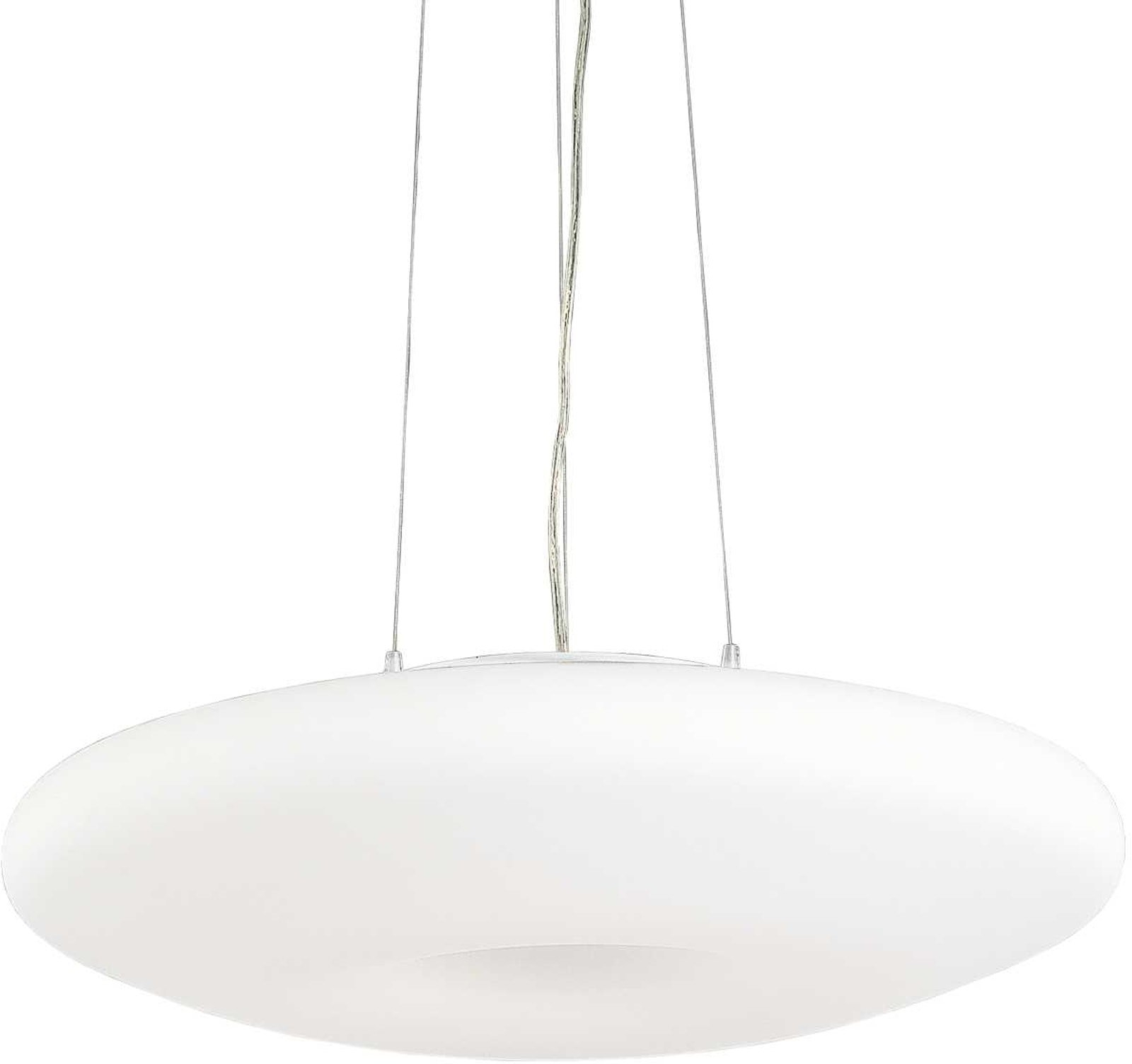 Pendel lampe Ideal Lux Glory 5-armet hvid/krom Ø60 cm justerbar højde 26 - 235 cm