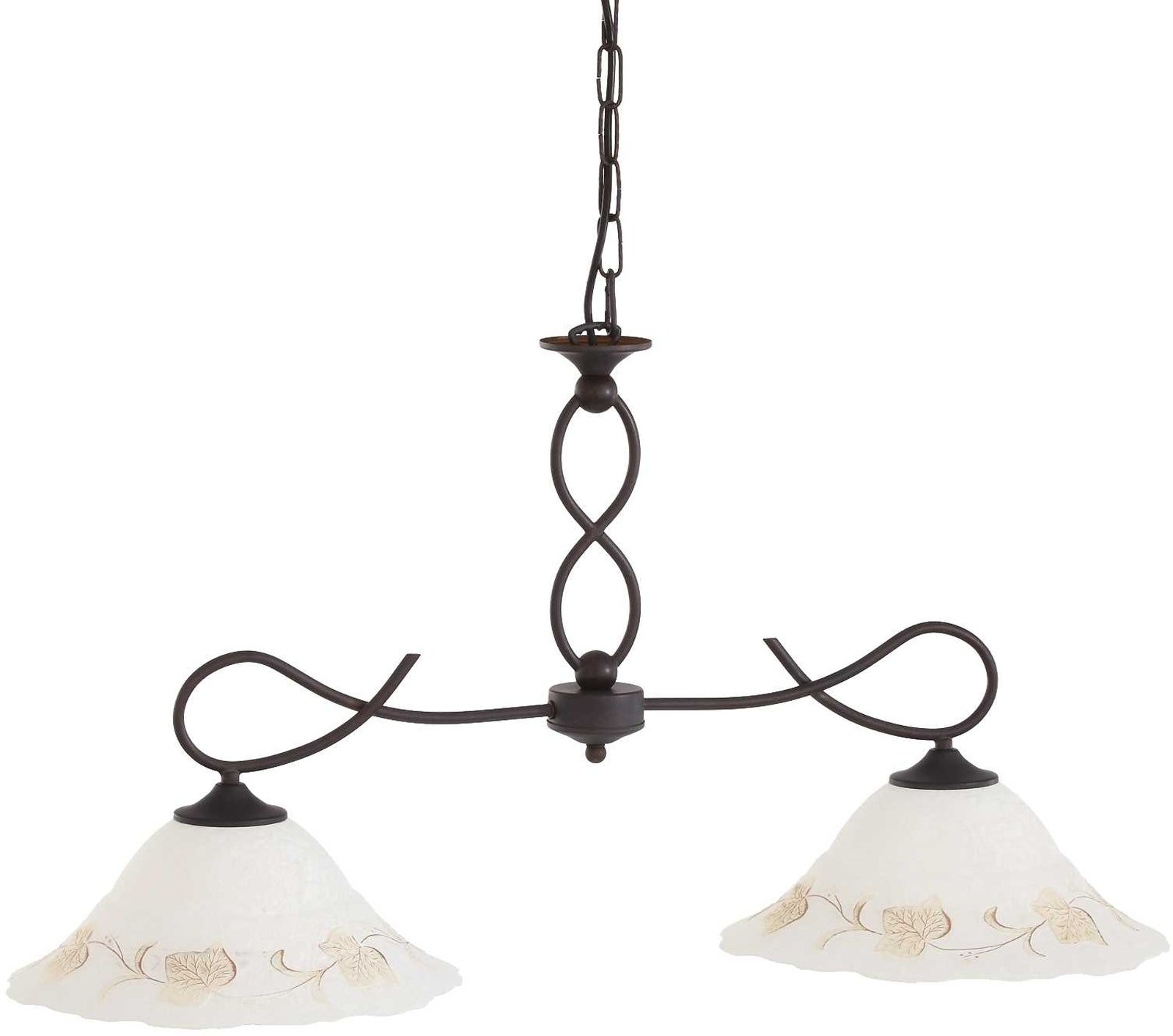 Pendel loftlampe Ideal Lux Foglia  -  justerbar hængelampe i hvid/sort metal og glas