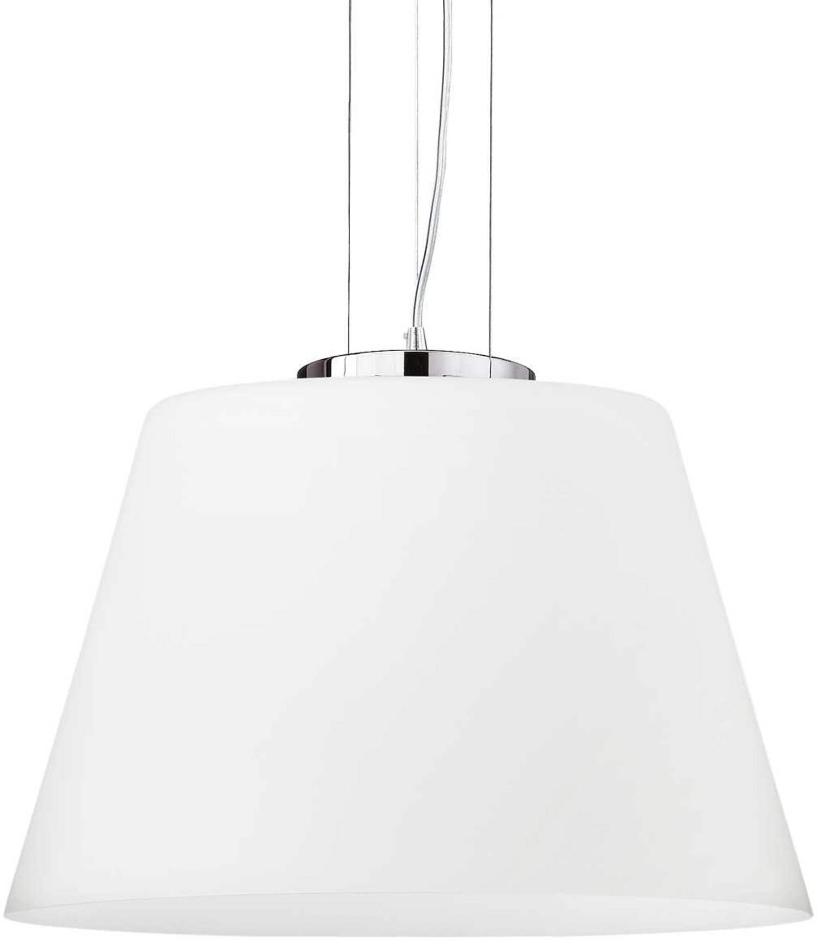 Pendellampe Ideal Lux Cylinder Ø405 H340-1300 mm hvid/krom