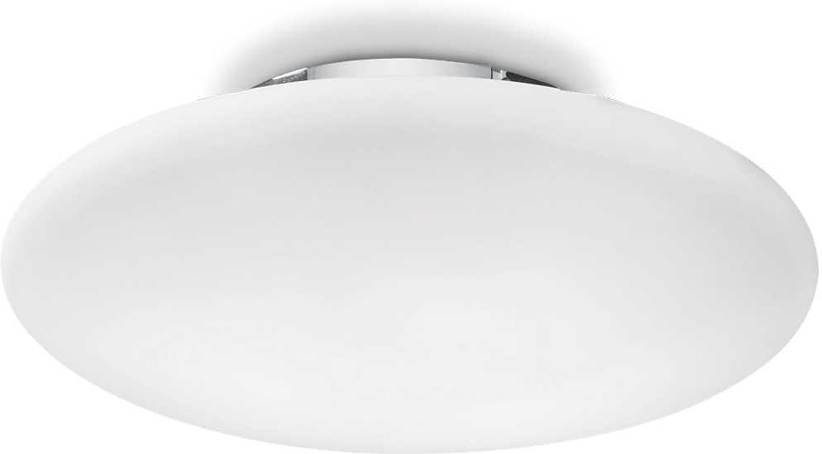 Loftlampe Ideal Lux Smarties Ø42,5 cm H12 cm hvid metal-glas minimalistisk design