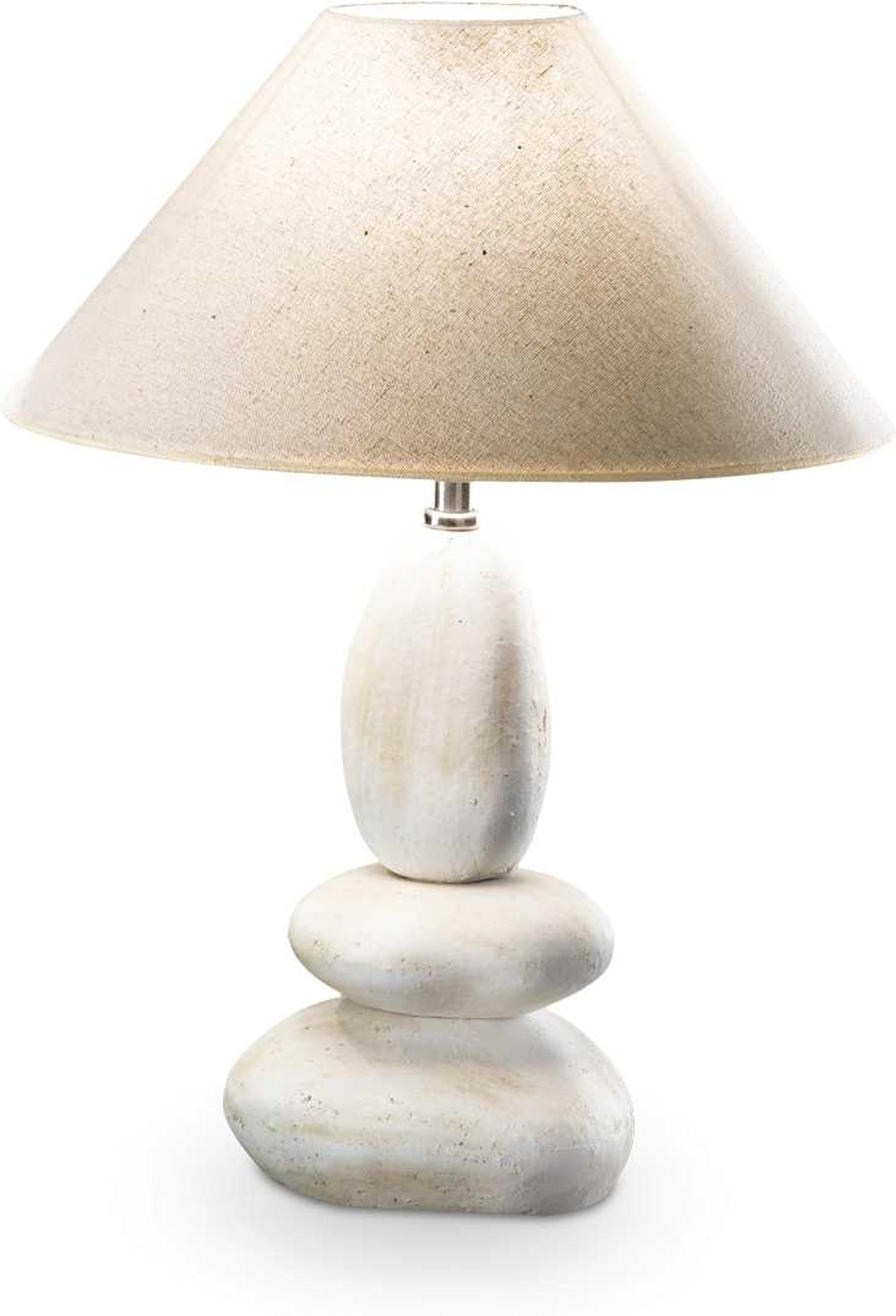 Bordlampe Ideal Lux Dolomiti håndlavet keramik med beige stofskærm Ø33 x H44 cm
