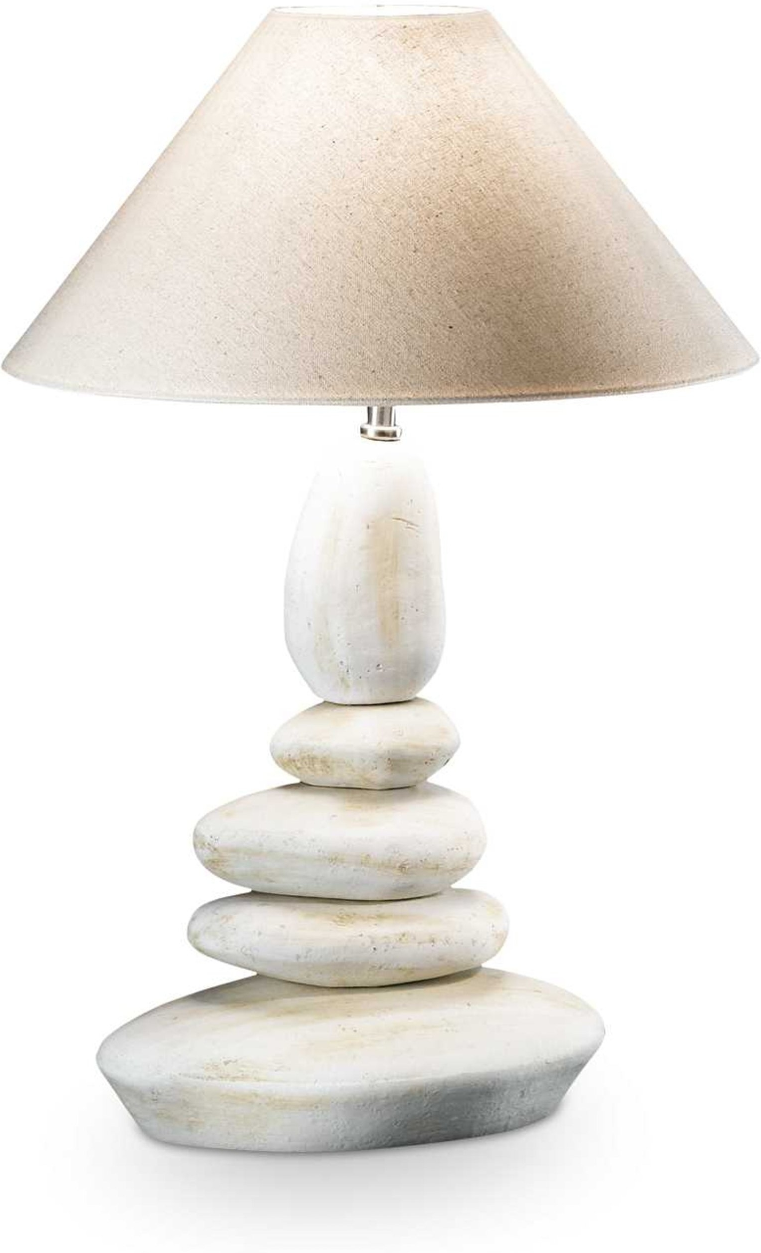 Bordlampe Ideal Lux Dolomiti i stof & keramik stenfarvet Ø38ÃH56 cm