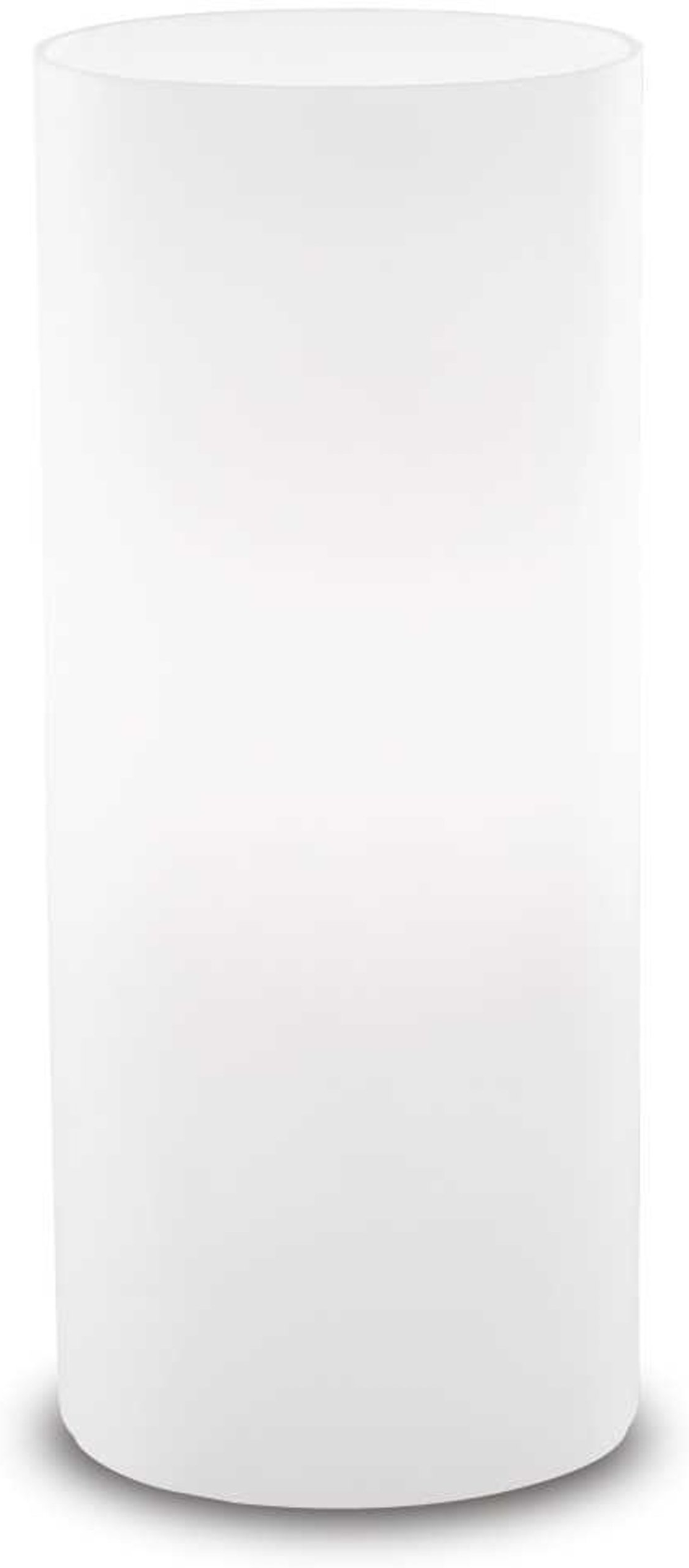 Bordlampe Ideal Lux Edo i hvidt glas Ø10 x H23 cm med E27-fatning og integreret kontakt