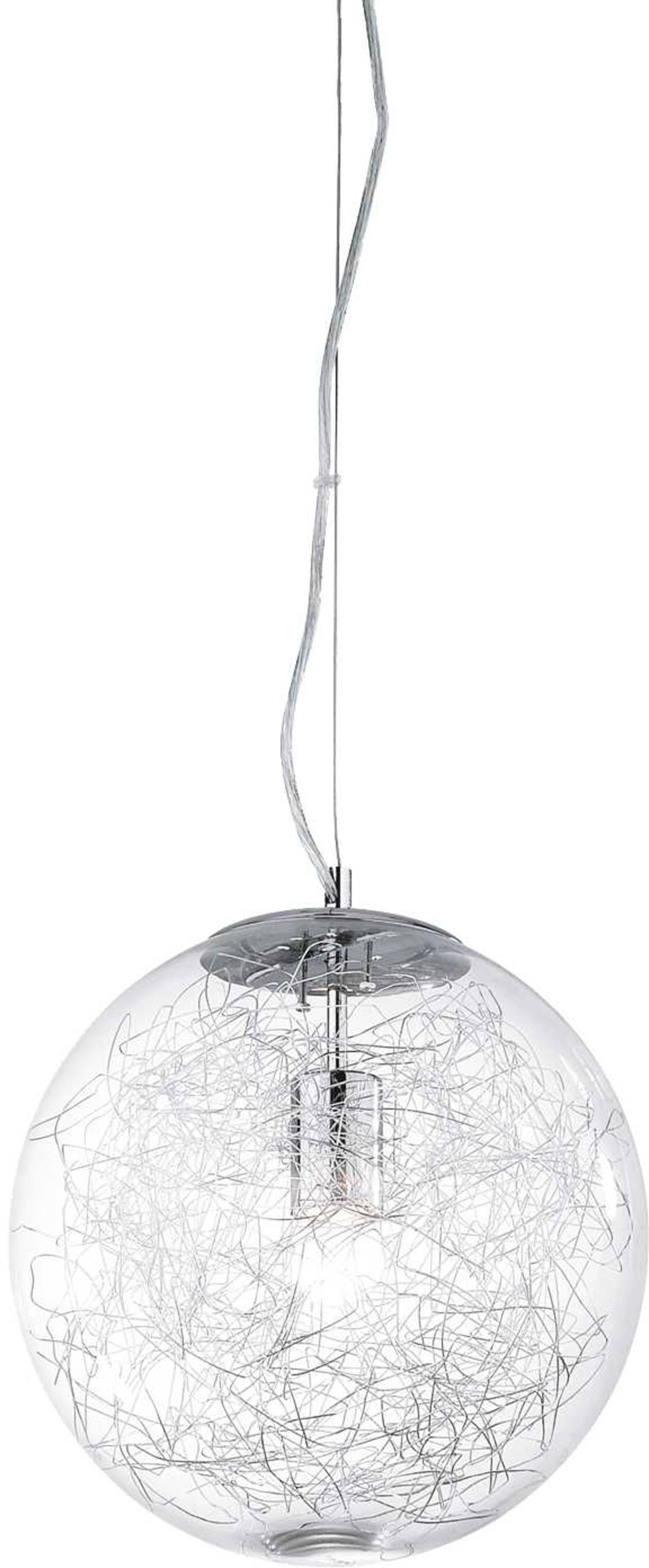 Pendellampe Ideal Lux Mapa Max Ø40 cm krom klarglasdiffusor justerbar højde 46 - 255 cm
