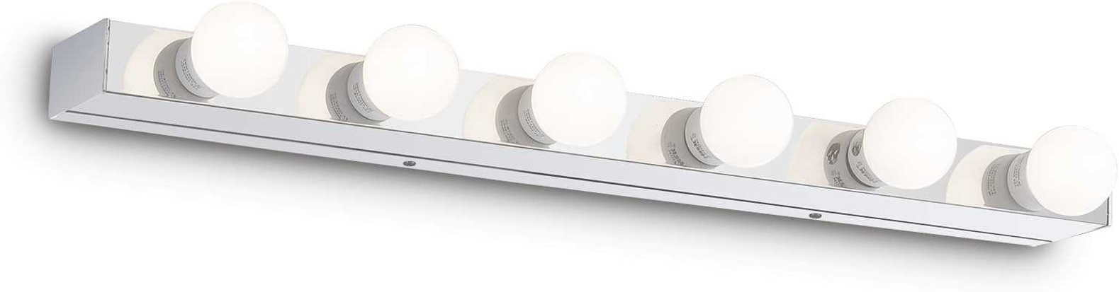 Væglampe Ideal Lux Prive krom metal til 6x E14-pærer L60,5 cm
