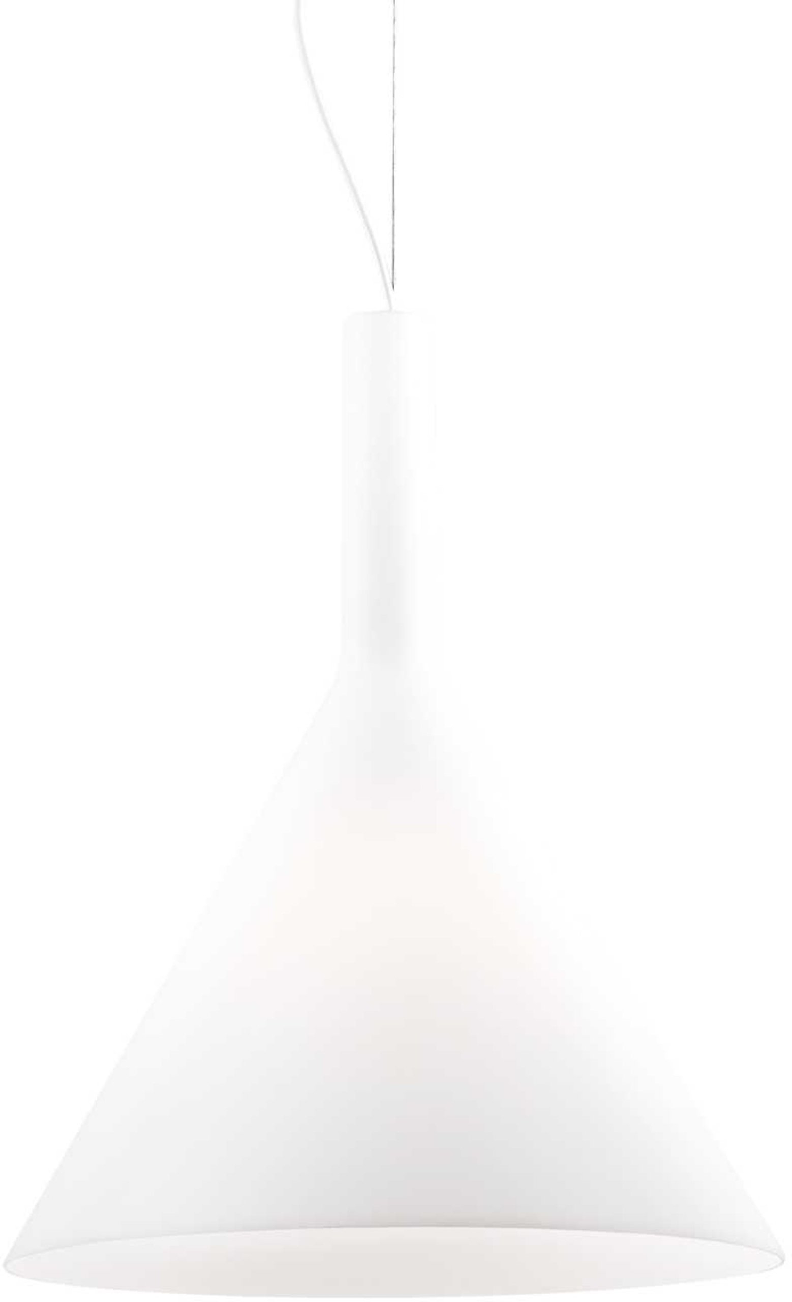 Pendellampe Ideal Lux Cocktail Ø35 cm hvidt syreætset glasdiffusor E27 fatning justerbar højde 54 - 263 cm