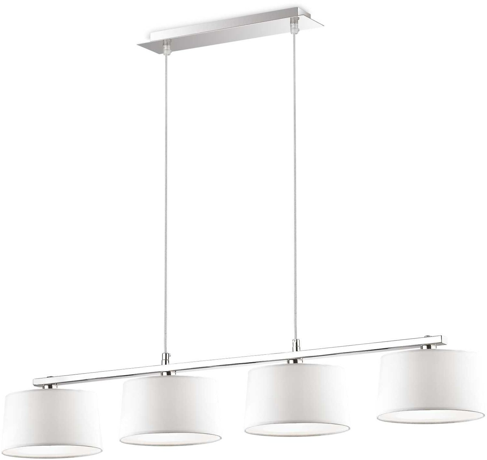 Pendel lampe Ideal Lux Hilton hvid/krom Ø180 mm justerbar højde 220-1000 mm