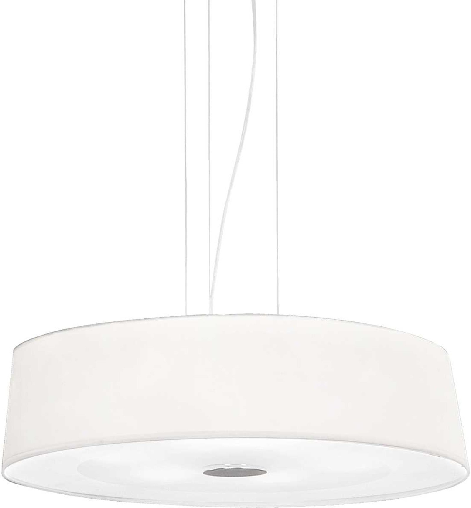 Pendel- og loftlampe Ideal Lux Hilton Ø50 cm hvid/krom justerbar højde